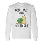 Coole Jungs Lieben Schnecken Geschenk Langarmshirts