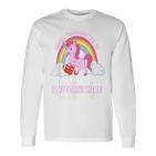 Fröhliches Einhorn-Regenbogen Langarmshirts, Spruch 'Never Thought I'd Be...'