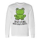 Frosch Mädchen Nur Ein Frosch Mädchen Das Frösche Liebt Langarmshirts