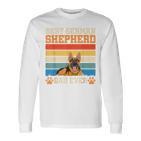 Hunde Papaatertag Geschenk Retro Deutscher Schäferhund Langarmshirts