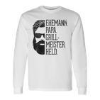 Husann Papa Grillmeister Held Griller Dad Grandpa Gray S Langarmshirts