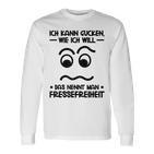 Ich Kann Gucken Wie Ich Will German Language Gray Langarmshirts