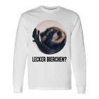 Lecker Bierchen X Pedro Waschbär Meme Cute Racoon Langarmshirts