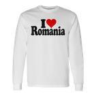 I Love Heart Rumänien Rumänische Kultur Langarmshirts