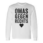 With 'Omas Agegen Richs' Anti-Rassism Fck Afd Nazis Langarmshirts