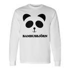 Panda-Gesicht Langarmshirts Bambusbjörn, Witzig & Unisex Weiß