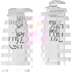 Personalisiertes Einhorn-Geburtstagsshirt Hanna 04, Weiß mit Name & Zahl Langarmshirts