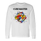 Rubik's Cube Magic Cube Retro Rubi Vintage Nerd White Langarmshirts