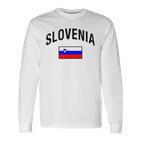 Slovenia Flag Slovenia Proud Slovenia Gray Langarmshirts