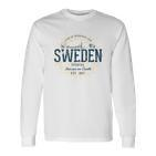 Sweden Retro Style Vintage Sweden White S Langarmshirts