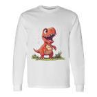 T-Rex 2Nd Birthday Dino Ich Bin Schon 2 Jahre Alt German Langu Langarmshirts