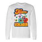 Team Schlager Partner Schlageroutfit Schlagerfan Costume Fan Gray Langarmshirts