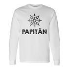 Weltbester Papiatertag Steuerrad Papa Segeln Mittelmeer Langarmshirts