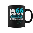 66 Jahre Mit 66 Jahre Da Fanggt Das Leben An German Language Tassen
