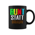 Bunt Statt Braun Tassen, Farbblock-Schrift Design, Schwarzes Tee