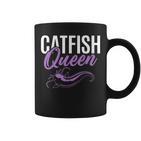 Catfish Queen Catfishing Angler Noodler Fischer Mama Papa Tassen