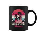 Damen Witzige Mom Muttertag Sprüche Tochter Mama Ist Meine Heldin Raglan Tassen