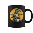 Dinosaurier Schlagzeuger Tassen, Lustiges T-Rex Musik Motiv
