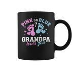 Großvater Tassen Pink or Blue, Grandpa Loves You für Geschlechtsenthüllung