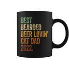 Herren Best Bearded Beer Lovin Cat Dad Bier Papa Hundeater Tassen