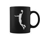 Herren Tassen mit Basketball-Silhouetten-Design in Schwarz, Sportliches Tee