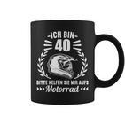 Ich bin 40 Motorrad Tassen, 40. Geburtstag Lustige Biker Tee