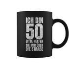 Ich Bin 50 Bitte Helfen Sie Mir Über Die Straße Tassen, Lustiges Ü50 Geschenk