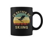 I'd Rather Be Skiing Retrointage Skifahrer Ski Herren Papa Jungen Tassen