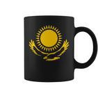 Kazakhstan Flag Symbol Golden Sun Eagle Proud Tassen