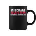 Kurwa Schwarzes Tassen, Humorvolles Polnischer Spruch Design