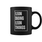 Leon Doing Leon Things Lustigerorname Geburtstag Tassen