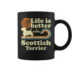 Life Better Scottish Terrierintage Hund Mama Papa Tassen