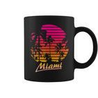 Miami 80S Summer Beach Palm Sunset Tassen