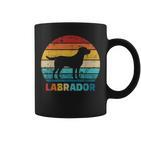 Retro Labrador Silhouette Tassen im Sonnenuntergang Design