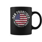 San Francisco USA-Flaggen-Design Schwarz Tassen, Städteliebe Mode