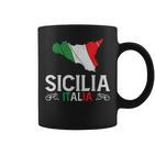 Sicilia Italia Sicilia Souvenir Silhouette Sicilia Tassen
