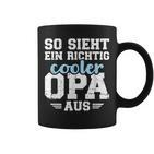 With So Sieht Ein Richtig Cooler Opa German Text Black Tassen