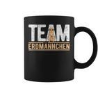 Team Erdmännchen Lustiges Meerkat Fan Tassen Schwarz