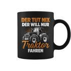 Trecker Der Tut Nix Der Will Nur Traktor Fahren Men's Black Tassen