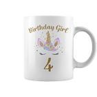 Children's Geburtstags 4 Jahre Mädchen Unicorn Tassen