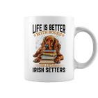 Irish Setter Hunderasse Das Leben Ist Besser Mit Büchern Und Irisch Tassen