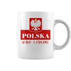 Polska Bialo-Czerwoni Polnische Flagge Polnisches Emblem Weißer Adler Tassen