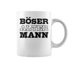 Weißes Tassen für Herren, Böser Alter Mann Aufdruck, Lustiges Design