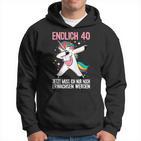 40Geburtstag 40 Jahre Einhorn Damen Herren Birthday Black S Hoodie