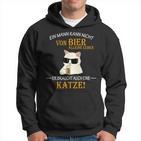 Bier Und Coole Katzen Lustiger Spruch Katzenbesitzer Papa Kapuzenpullover