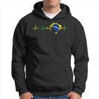 Brazil Flag Heartbeat Hoodie