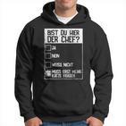 Cats Bist Du Hier Der Chef Mein Chef Ist Die Katze Chef Hoodie