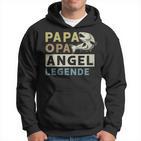 Damen Papa Opa Angel Legende Geschenk Zumatertag Für Angler Mit-Ausschnitt Kapuzenpullover