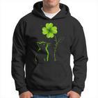 Du Bist Mein Glücksbringer Cat Clover St Patrick Black Hoodie