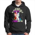 Einhorn & Spruch Was mit Menschen machen Schwarzes Hoodie